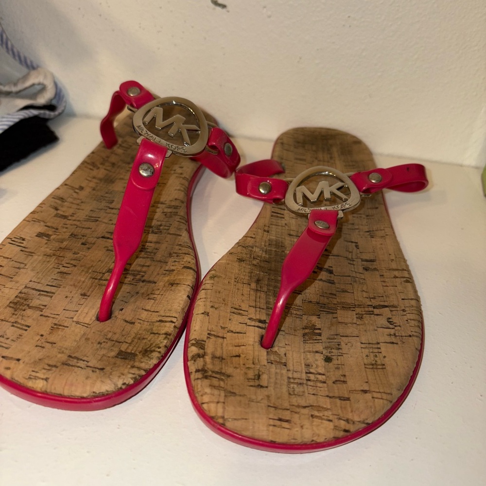 Michael Kors Fuchsia Thong Sandals